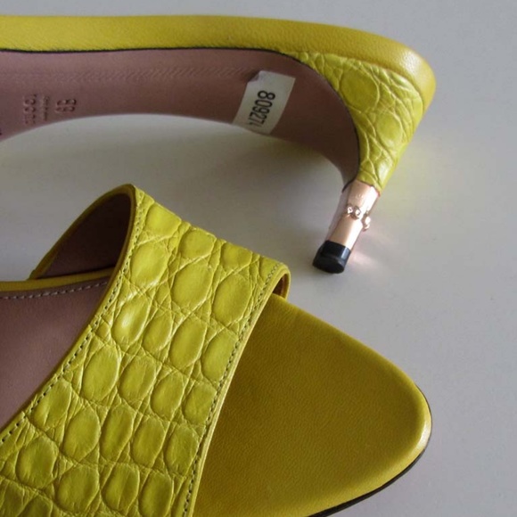 GUCCI Tom Ford alligator bamboo slide sandals 6 B - Picture 7 of 7